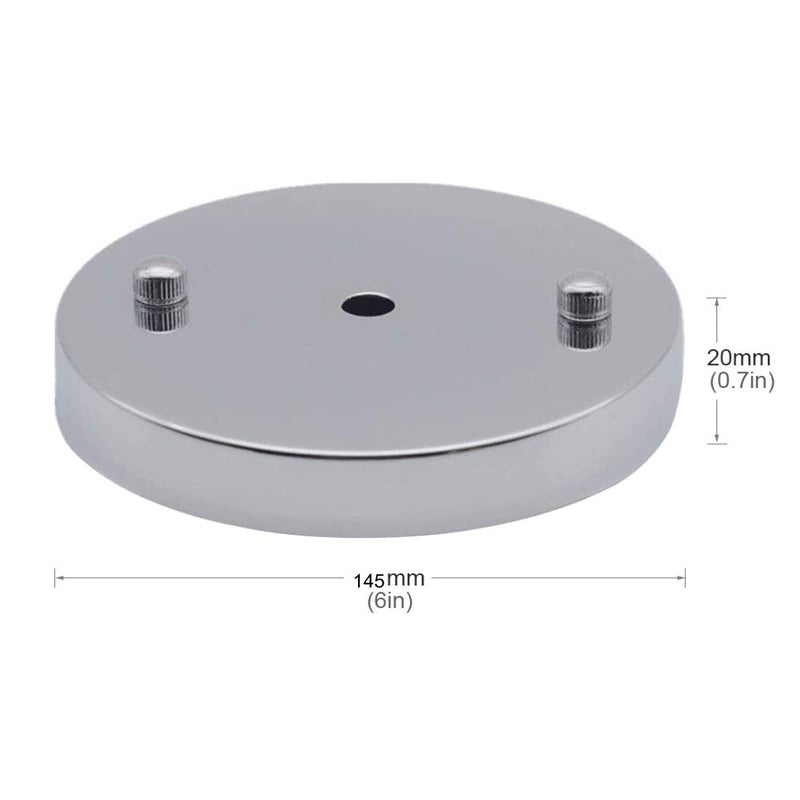 Carkio Ceiling Canopy Light Kit,6Inch Chrome Ceiling Plate Chassis Base Pendant Light Accessories+5PCS White Strain Reliefs Connectors Cord Grips Compatible with Pendant Light Ceiling Lighting - Image 2